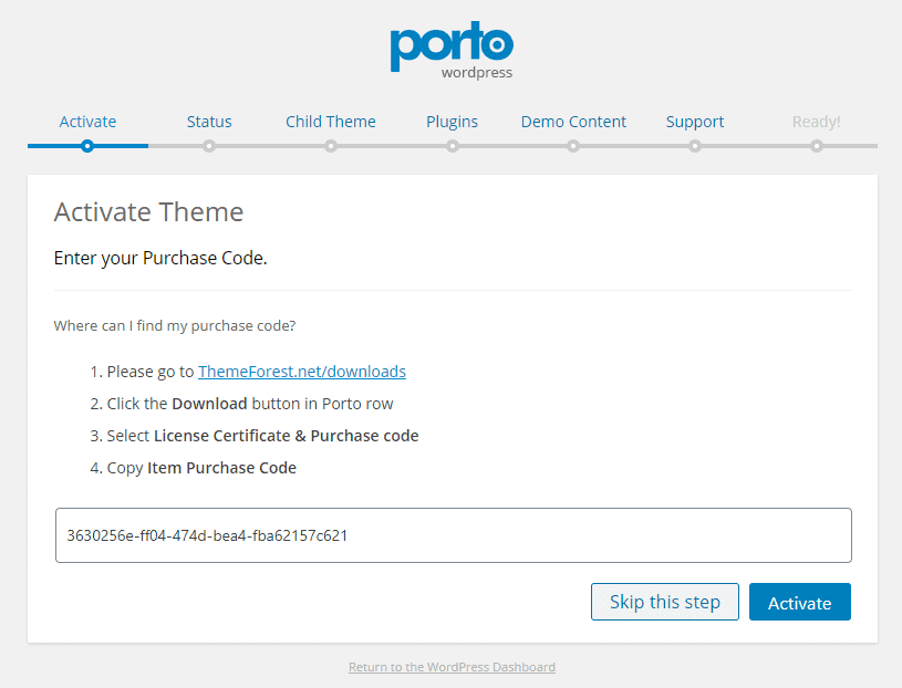 Hướng dẫn Active theme Porto WordPress