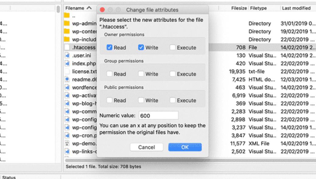 Cách chỉnh sửa File Permissions trong WordPress