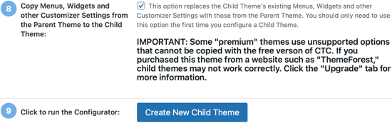 hướng dẫn tạo child theme bằng plugin