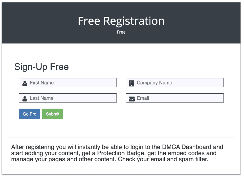 đăng ký DMCA cho website