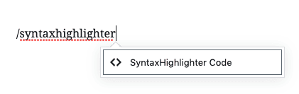 Thêm SyntaxHighlighter vào trình biên tập Block editor