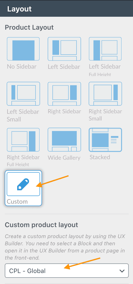 Áp dụng Custom Product Layout cho TOÀN BỘ sản phẩm trên web